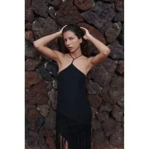 Zara | Tops | Zara Fringed Ribbed Topdress 085028 Size L New